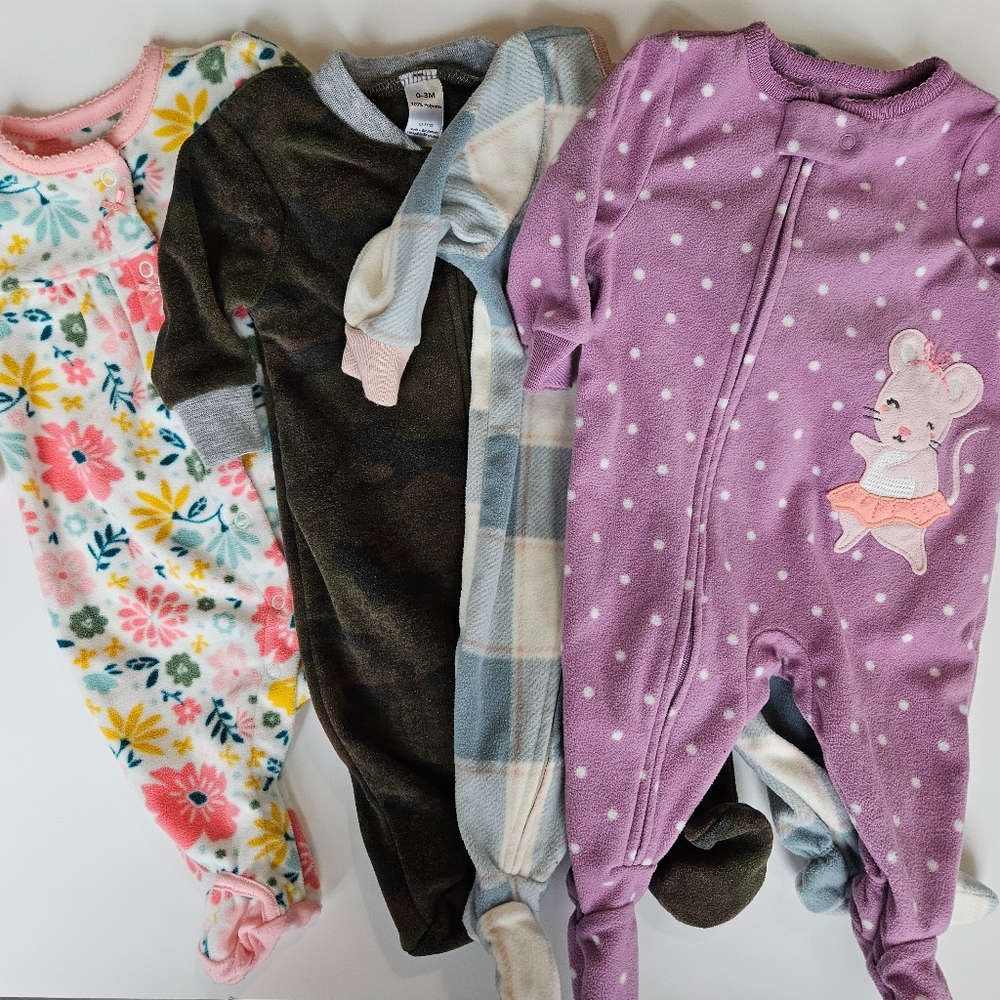 Fleece 0-3 Month Baby Sleepers